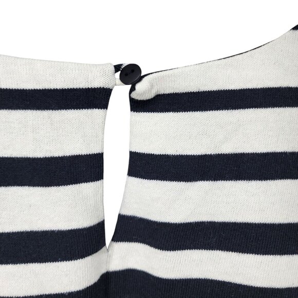 Tibi Variegated Black & Ivory Striped Colorblock Shift Slip Dress Size M - Picture 4 of 8